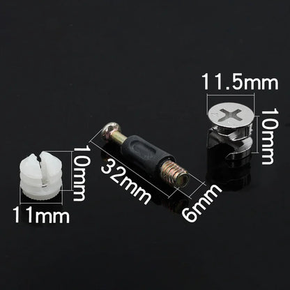 3-in-1 Wood Screw Connector Set, 20pcs M2x8 Carbon Steel