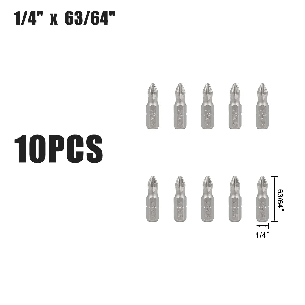 PH2 Magnetic Screwdriver Bits 1/4 Hex Shank Long Reach