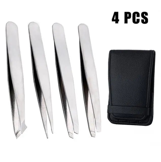 4pcs Anti-static Stainless Steel Tweezers Maintenance Tools Industrial Precision Straight Tweezers Repair Tool For Eyebrow DIY