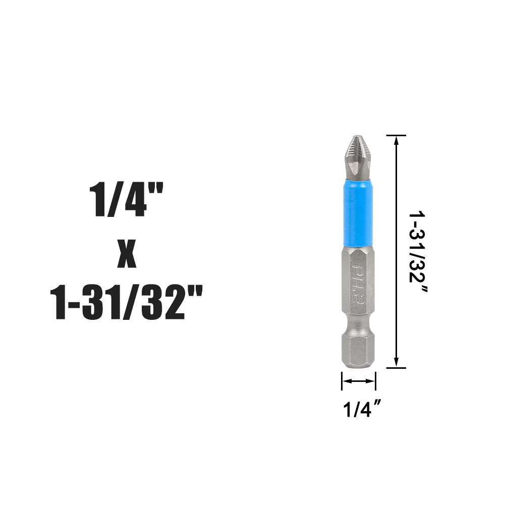 PH2 Magnetic Screwdriver Bits 1/4 Hex Shank Long Reach