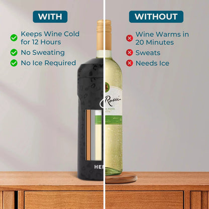 HEMLI Wine Bottle Chiller Insulator Sleeve, fits 750ml bottles, Black Leopard [4]