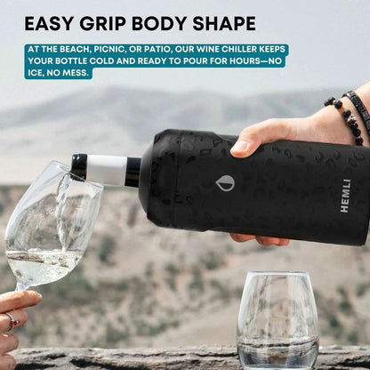 HEMLI Wine Bottle Chiller Insulator Sleeve, fits 750ml bottles, Black Leopard [5]