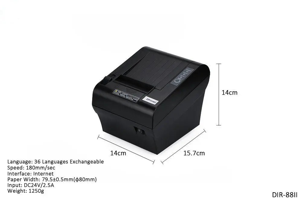 Desktop 80mm POS Thermal Receipt Printer with Auto Cutter Network Printer,Internet Port Cashdrawer Port Automatic paper cutting