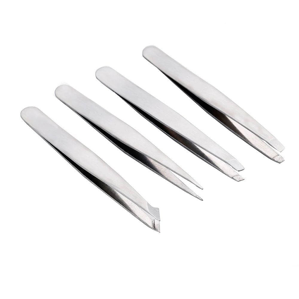 4pcs Anti-static Stainless Steel Tweezers Maintenance Tools Industrial Precision Straight Tweezers Repair Tool For Eyebrow DIY