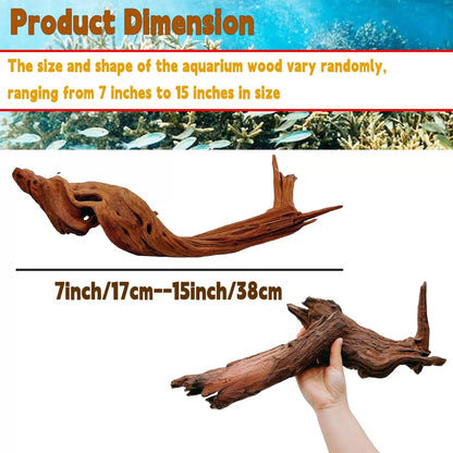 Hamiledyi Aquarium Driftwood, XL:Mopani Driftwood (7-15in 1PCS), Brown [2]
