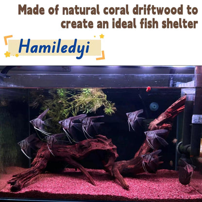 Hamiledyi Aquarium Driftwood, XL:Mopani Driftwood (7-15in 1PCS), Brown [3]