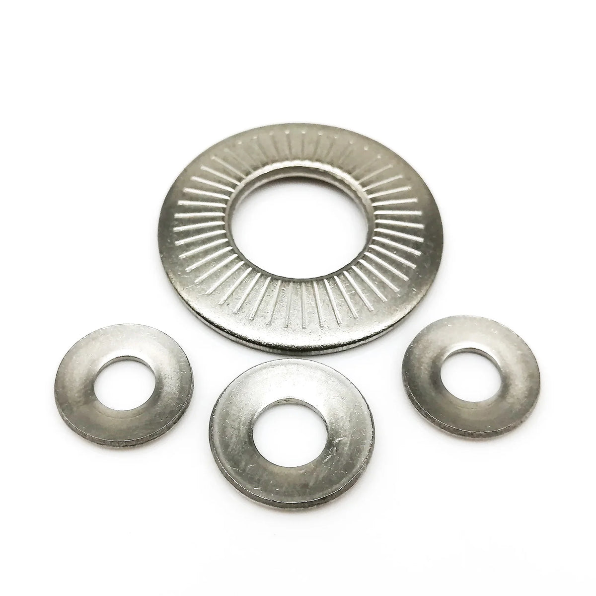 2/5/10/25/50pcs M3 M4 M5 M6 M8 M10 M12 M16 NFE25-511 304 Stainless Steel Disc Spring Serrated Lock Washer Knurled Elastic Gasket