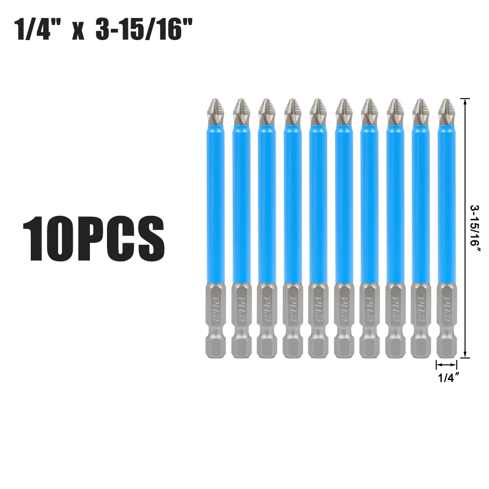 PH2 Magnetic Screwdriver Bits 1/4 Hex Shank Long Reach