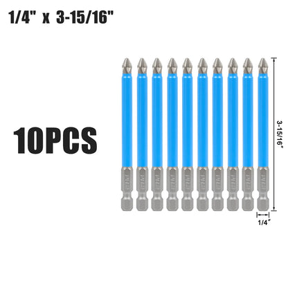PH2 Magnetic Screwdriver Bits 1/4 Hex Shank Long Reach