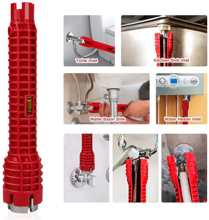 8 In 1 Flume Magic Wrench Sink Faucet Plumbing Tools Magic Wrench 8 in 1 Multifunctional English Key Repair Plumbing Wrench Tool