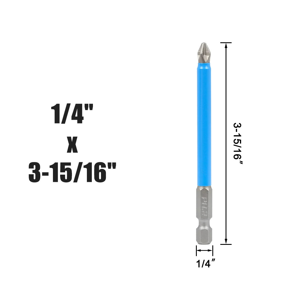PH2 Magnetic Screwdriver Bits 1/4 Hex Shank Long Reach