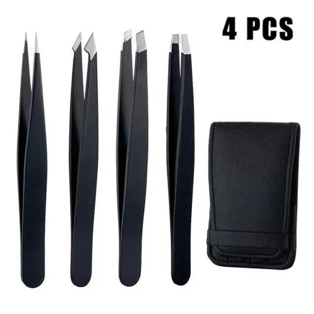 4pcs Anti-static Stainless Steel Tweezers Maintenance Tools Industrial Precision Straight Tweezers Repair Tool For Eyebrow DIY