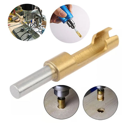 4Pcs Titanium Coated Shank Barrel Cork Drill Bit Plug Cutter Bored Hole Tenon Drills Hole Saw Arbors Woodwork Hole Opener Tools