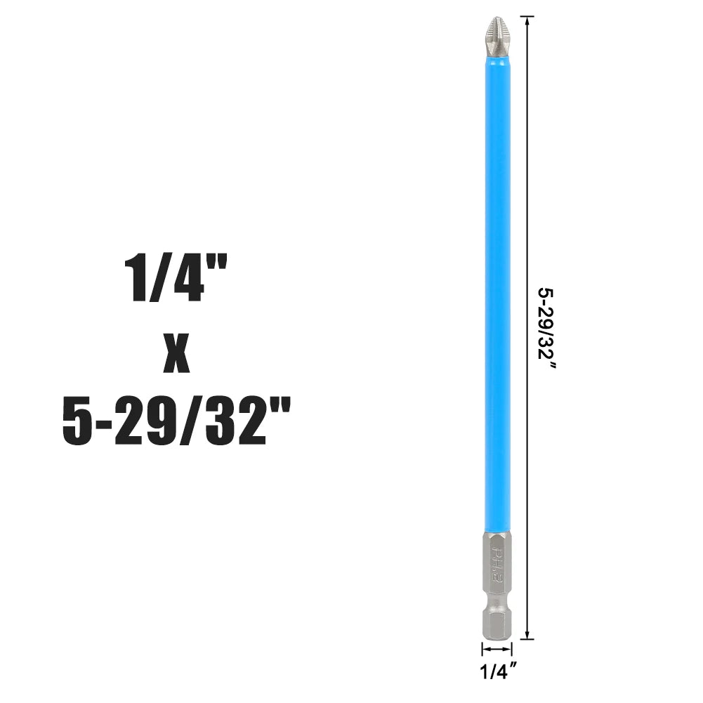 PH2 Magnetic Screwdriver Bits 1/4 Hex Shank Long Reach