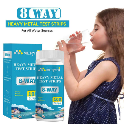 Heavy Metals Water Test Strips (8 Tests) - 100ct Home Testing Kit [6]