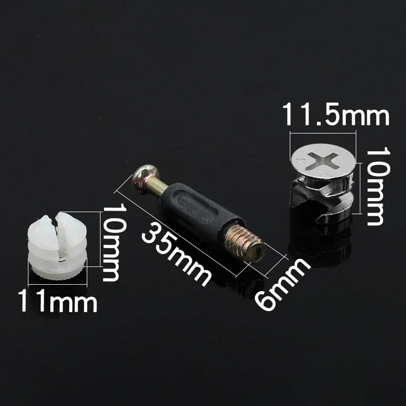 3-in-1 Wood Screw Connector Set, 20pcs M2x8 Carbon Steel