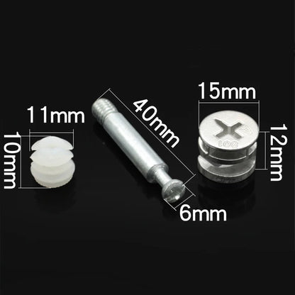 3-in-1 Wood Screw Connector Set, 20pcs M2x8 Carbon Steel