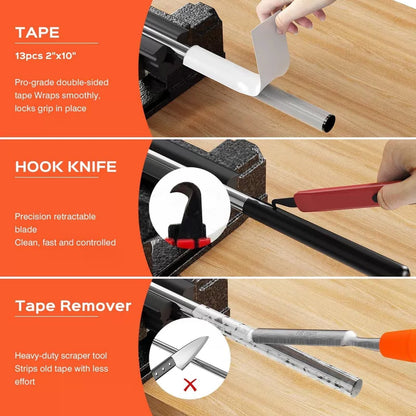 Hibijou Portable Golf Club Regripping Kit with Bench Vise – Medium, Black [7]