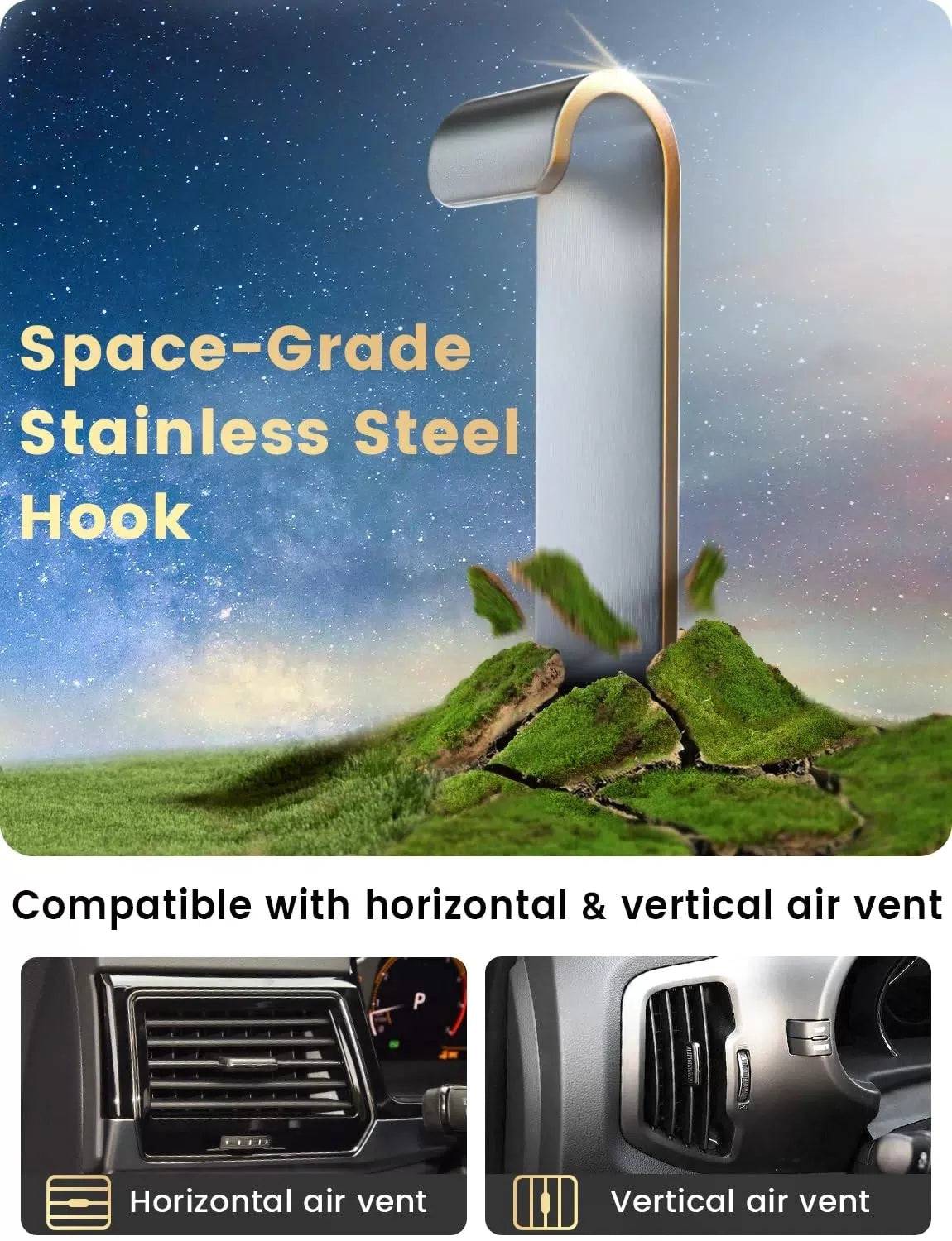 Holdersafe Phone Holders for Your Car: [Never Blocking] Air Vent Cell Black [6]