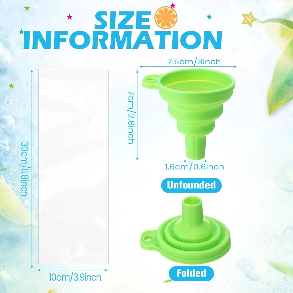 Hoolerry 600 Pcs Disposable Ice Lolly 4 x 11.8 Inch, green for the funnel [4]