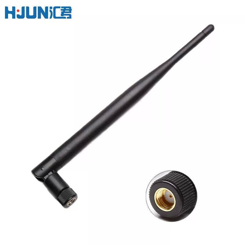 Huijun 2.4G/5.8G Dual-Band Glue Rod Antenna Bluetooth Monitoring Bridge ZigBee Antenna SMA Router External WiFi 2.4G Large Folding 6dBi 19.5cm SMA Inner Hole Black [1]