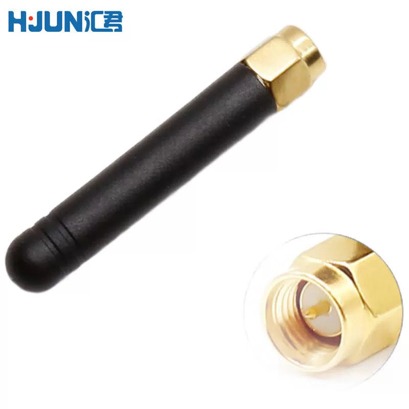 Huijun 2.4G/5.8G Dual-Band Glue Rod Antenna for WiFi, Bluetooth, Monitoring, Bridge, ZigBee Router, SMA External Antenna, 2.4G Straight Head, 3dBi 5cm SMA, Black Inner Pin (2 pieces) [1]