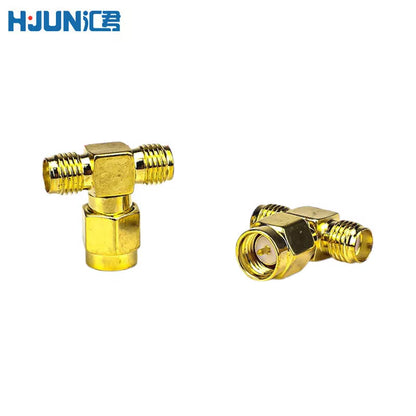Huijun SMA/UFL/IPEX/IPX connector GPS antenna mount to SMA-KE female connector RF connector, SMA-KJK inner pin to dual female inner hole, 5 pieces [1]