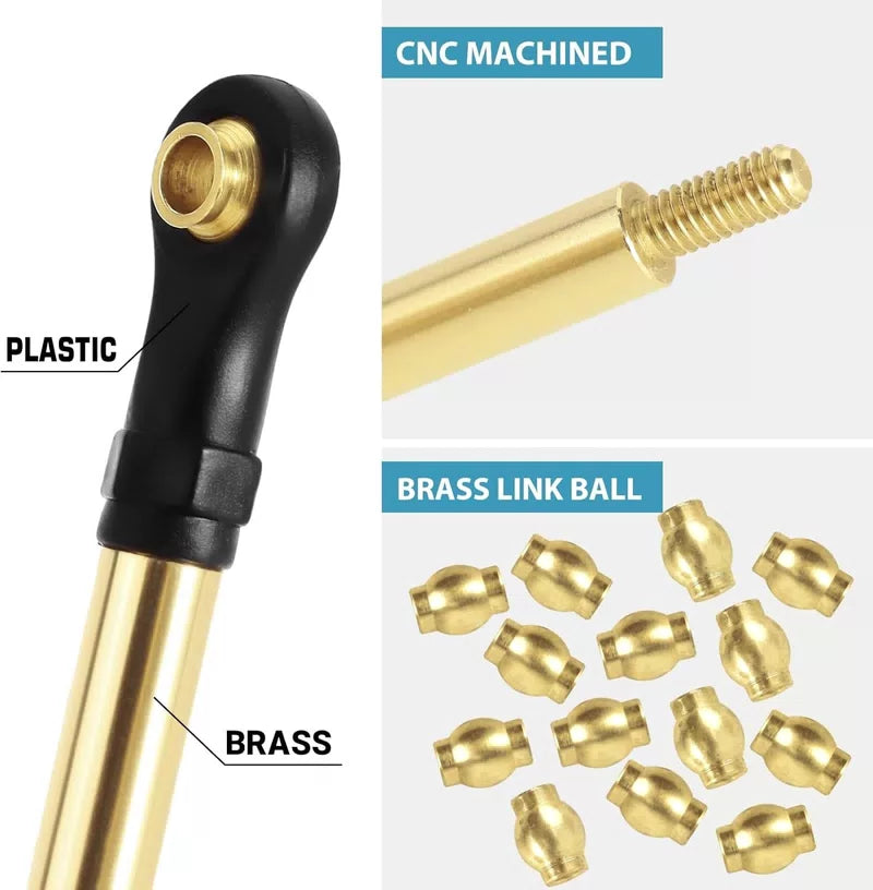 INJORA Brass High Clearance Links Set for TRX4M Bronco Defender 1/18 RC... [4]