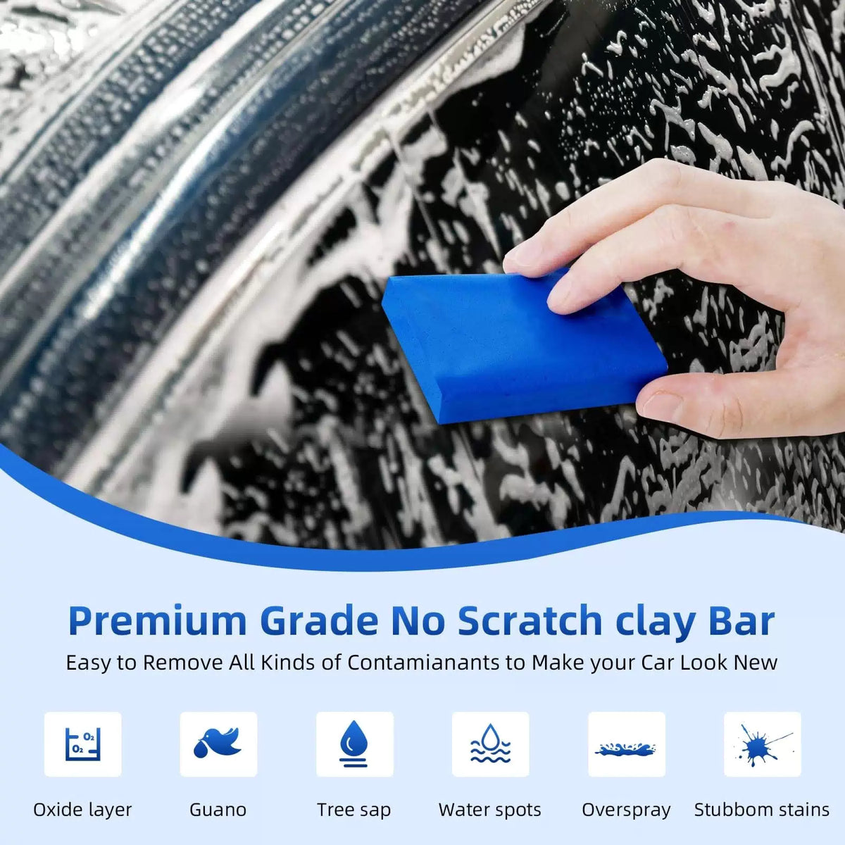IPELY 4 Pack 100g Car Clay Bar Auto Detailing Magic Bar, Blue [2]