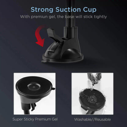 IPOW Long Arm 7.6" Magnetic, Black Magnetic Phone Mount [5]