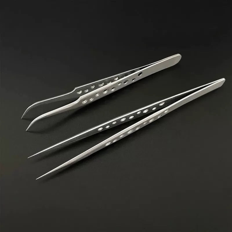 Industrial Tweezers Electronics Anti-static Curved Straight Tip Precision Stainless DIY Hand Tools Sets Forceps Phone Repair [4]