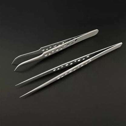 Industrial Tweezers Electronics Anti-static Curved Straight Tip Precision Stainless DIY Hand Tools Sets Forceps Phone Repair [4]