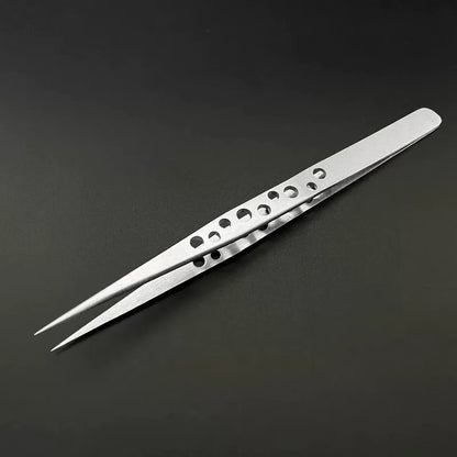 Industrial Tweezers Electronics Anti-static Curved Straight Tip Precision Stainless DIY Hand Tools Sets Forceps Phone Repair [5]