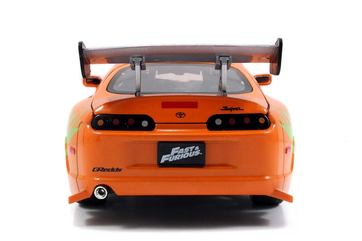 Jada Toys Fast & Furious Brian & Toyota Supra, 1:24 Scale 8.5 inches, Orange [6]