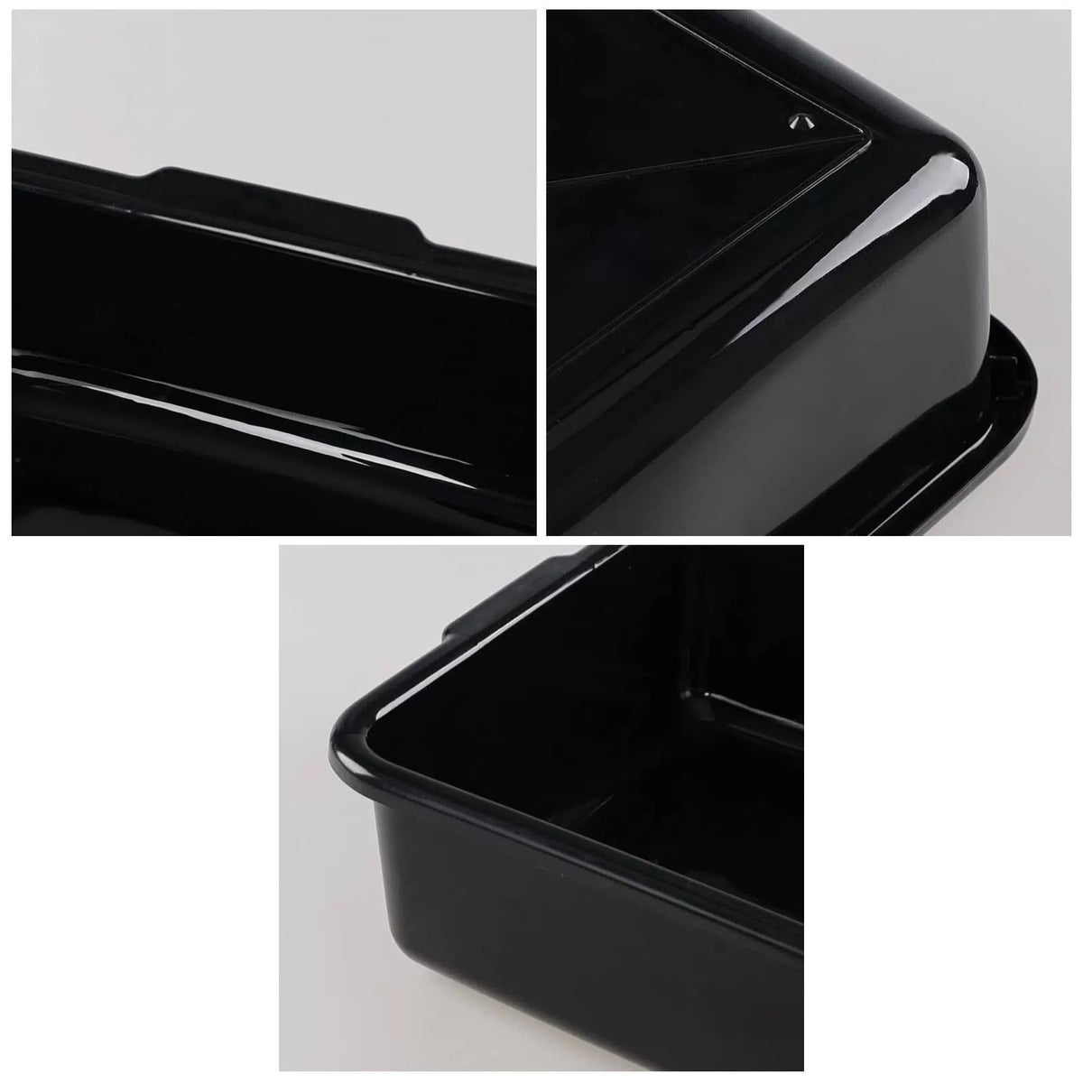 Jekiyo 4 Pack Small Commercial Bus Tub Box, 8 Liter Plastic 8 L, Black [2]