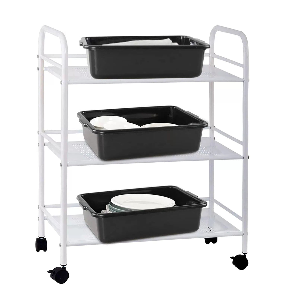Jekiyo 4 Pack Small Commercial Bus Tub Box, 8 Liter Plastic 8 L, Black [3]