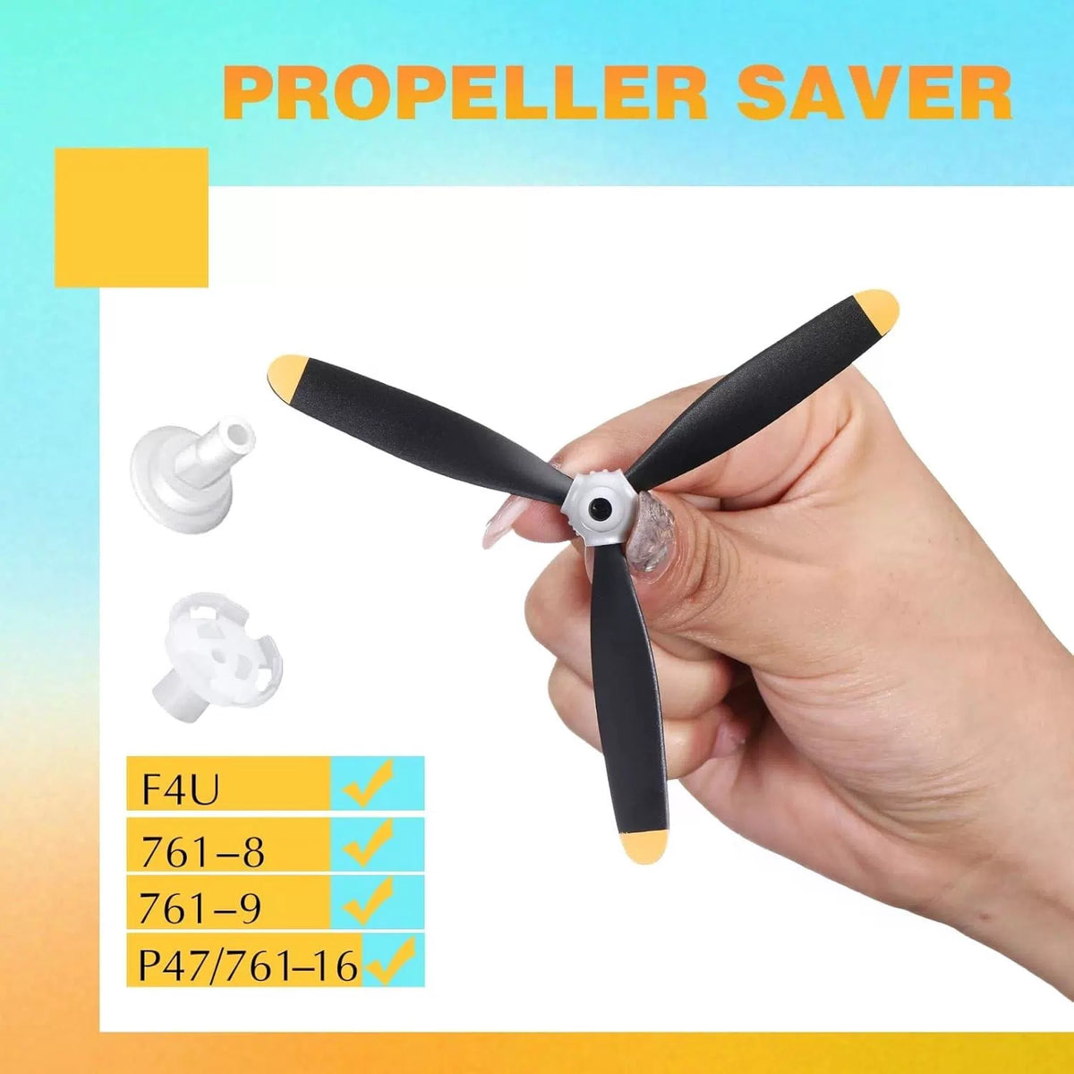 Jenaai 3 Sets RC Plane Propeller 3 Blade Compatible with F4U 400 mm [2]