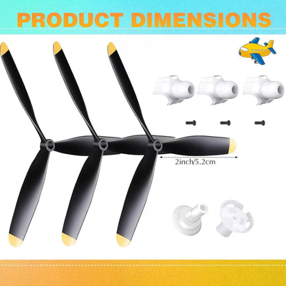 Jenaai 3 Sets RC Plane Propeller 3 Blade Compatible with F4U 400 mm [3]
