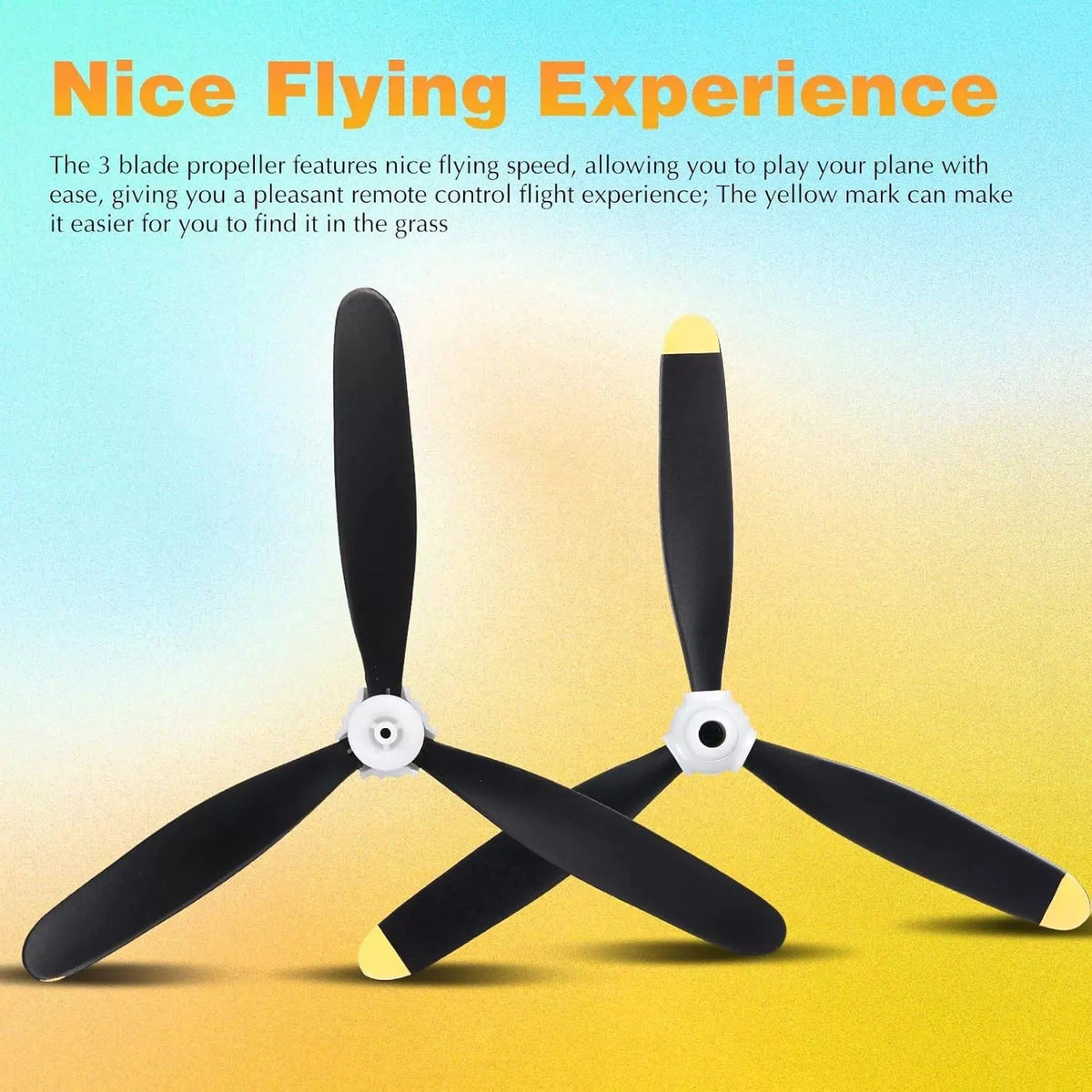 Jenaai 3 Sets RC Plane Propeller 3 Blade Compatible with F4U 400 mm [4]