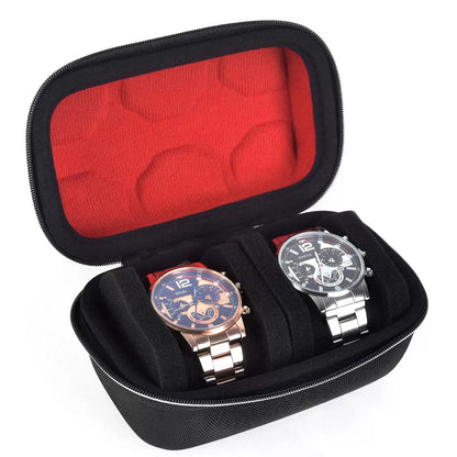 Jimtoiny Premium Hard Shell Travel Watch Case for Men, 2 Slot 2-Slot, Black [1]
