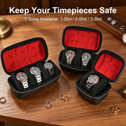 Jimtoiny Premium Hard Shell Travel Watch Case for Men, 2 Slot 2-Slot, Black [4]