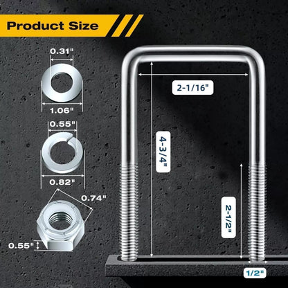 KATUNA 4Pack 1/2" x 2-1/16"x 4-3/4" SS-D-1/2xW 2-1/16" xL 4-3/4, Bright [2]