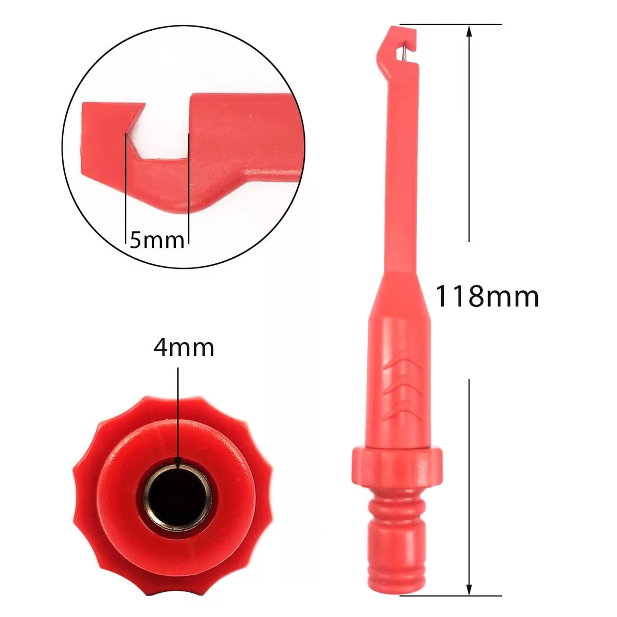 KAWISH 2PCS Multimeter Test Leads Set Electric Wire Piercing 11.8 cm, Red [2]