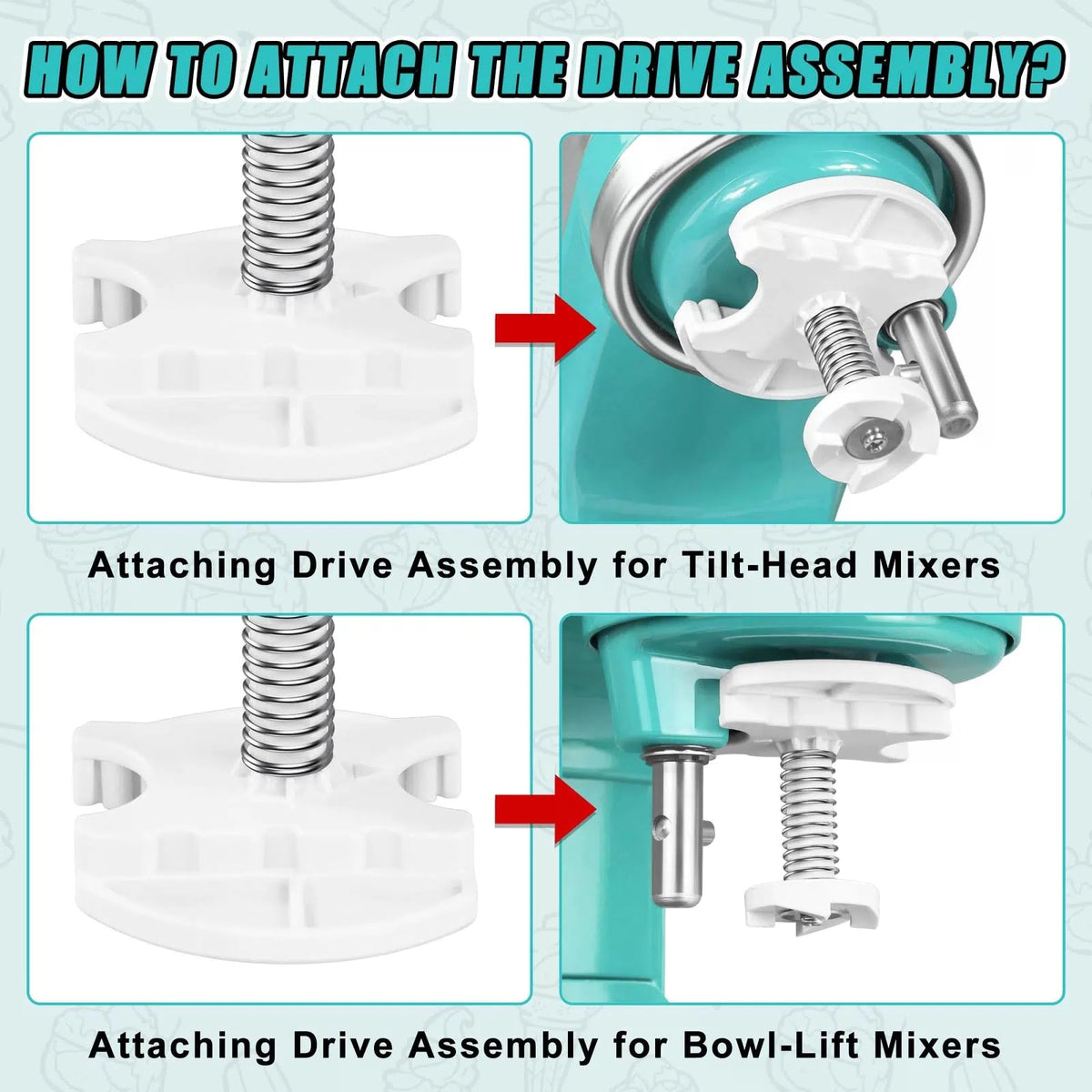 KITOART Ice Cream Maker Parts for KitchenAid Stand Mixer - standard, white [2]