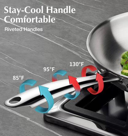 KOCH SYSTEME CS Stainless Steel Pan 8 Inch, Tri-Ply 8 Silver [7]