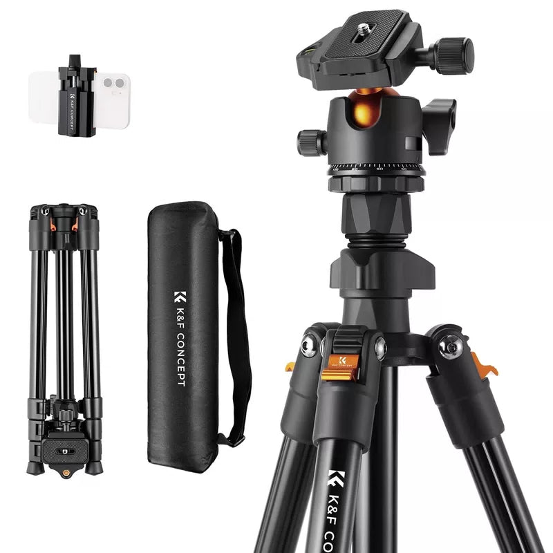K&F CONCEPT 64 inch/163 cm Camera 64" height/8kg load, Black and Orange [1]