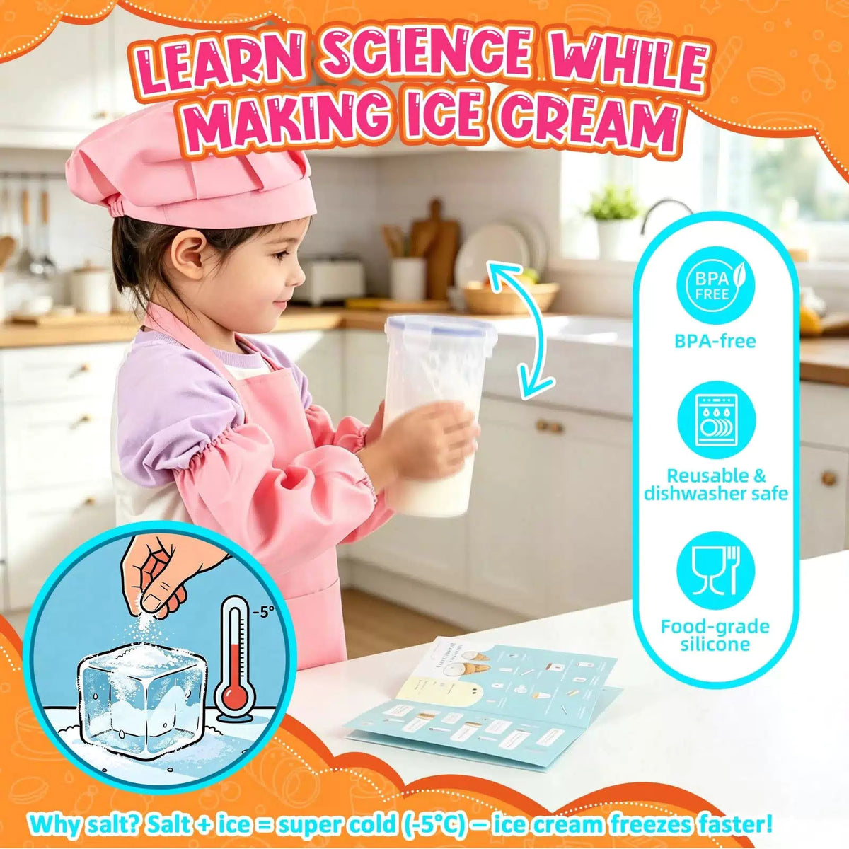 Kids Ice Cream Making Science Kit – Make Real with Yellow-ice [5]