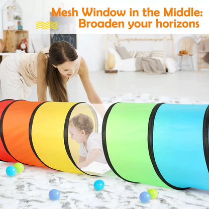 Kids Play Tunnel Tent for Toddlers, 18.1D x 69L inches, Rainbow [5]