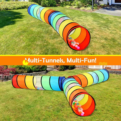Kids Play Tunnel Tent for Toddlers, 18.1D x 69L inches, Rainbow [7]