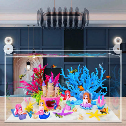 Kooterfun Mermaid's Castle Fish Tank Decorations-28pack Include Pink [3]